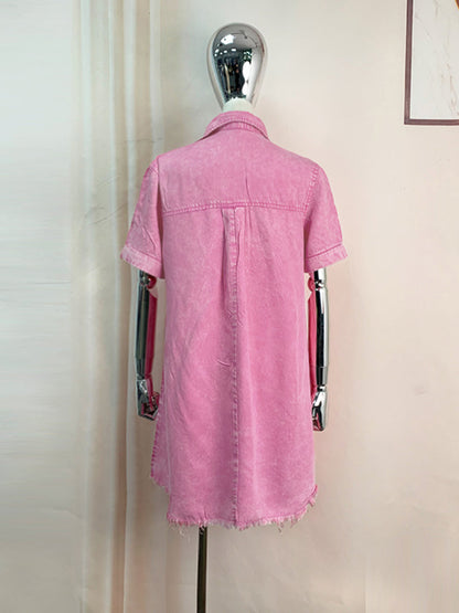 Frayed Denim Mini Dress