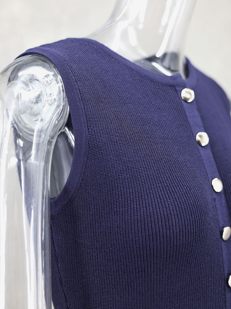 Button-Up Knit Maxi Dress