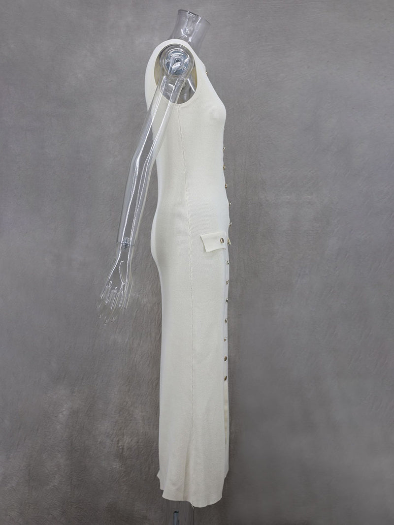 Button-Up Knit Maxi Dress