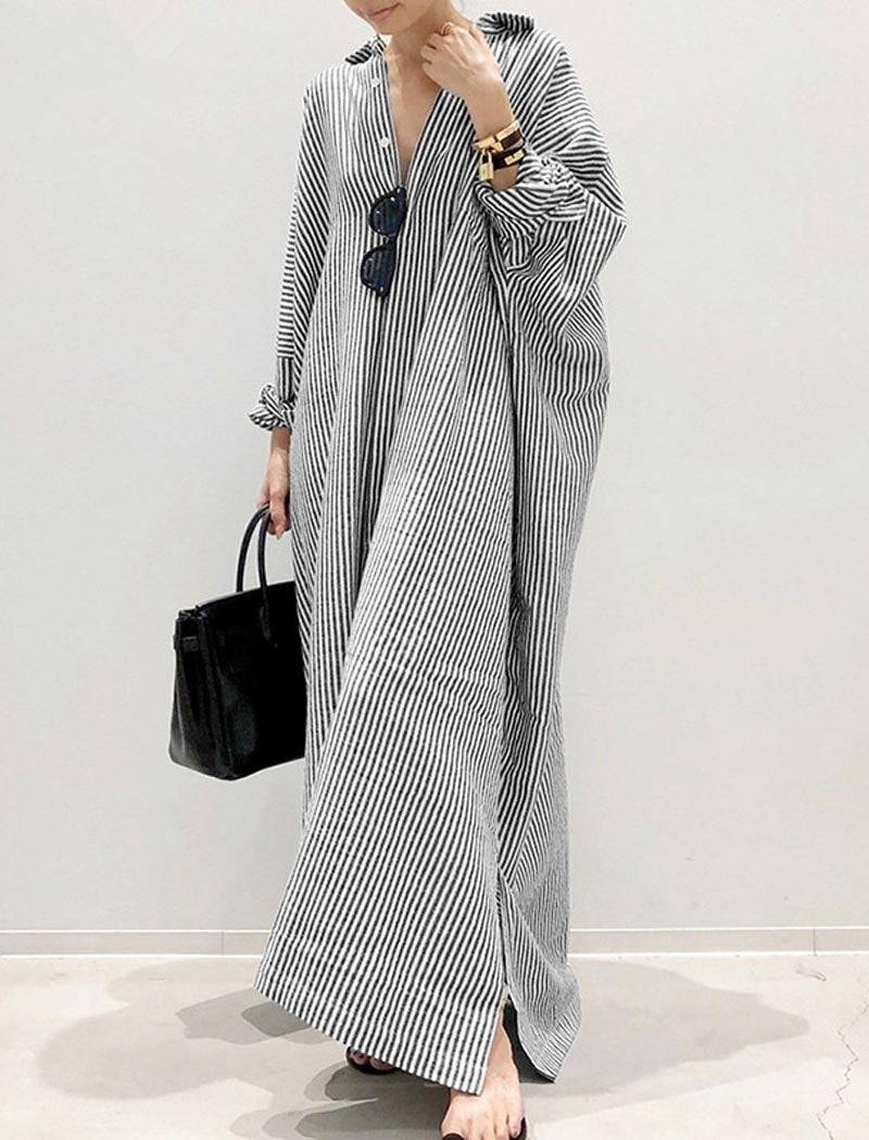 Oversized Striped Maxi Dress