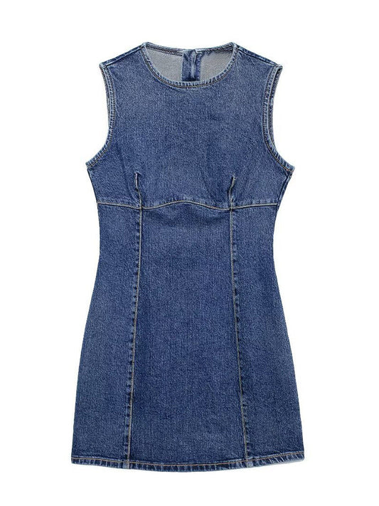 Sleeveless Denim Mini Dress