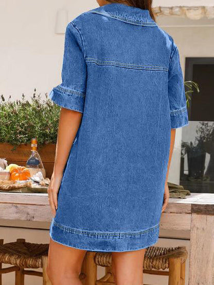 Denim Pocket Mini Dress