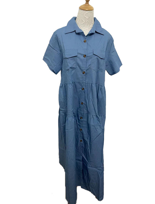 Button-Up Tiered Maxi Dress