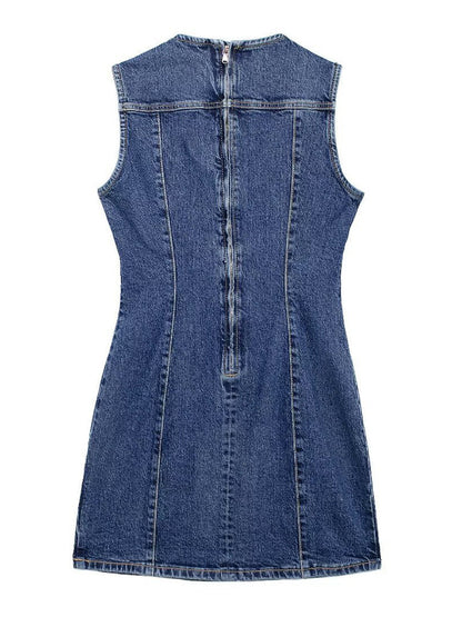 Sleeveless Denim Mini Dress