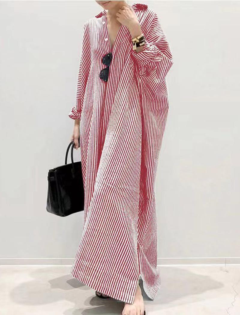 Oversized Striped Maxi Dress