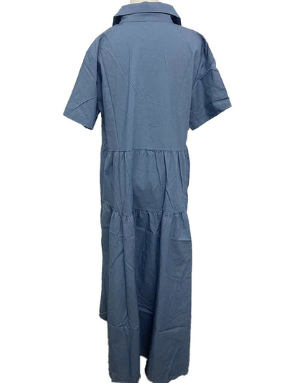 Button-Up Tiered Maxi Dress