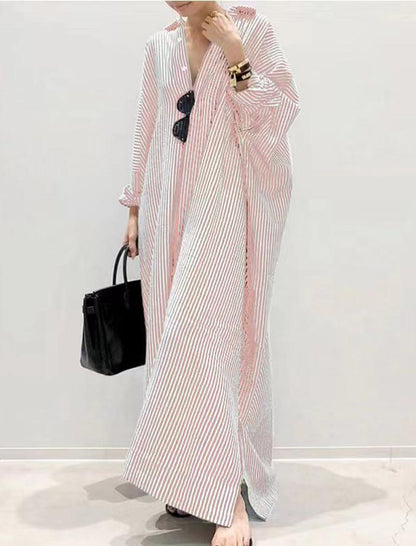 Oversized Striped Maxi Dress