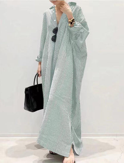 Oversized Striped Maxi Dress