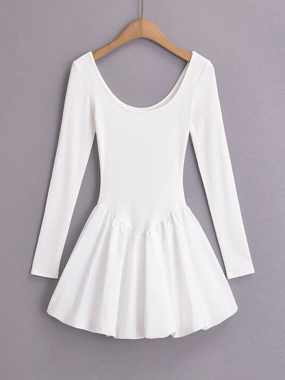 Long Sleeve Flare Mini Dress