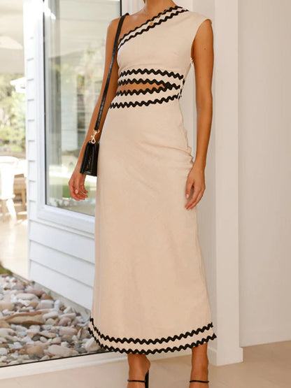 Asymmetrical Cutout Maxi Dress