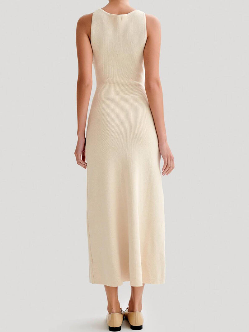 Button-Up Knit Maxi Dress