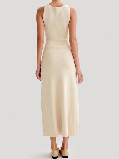 Button-Up Knit Maxi Dress